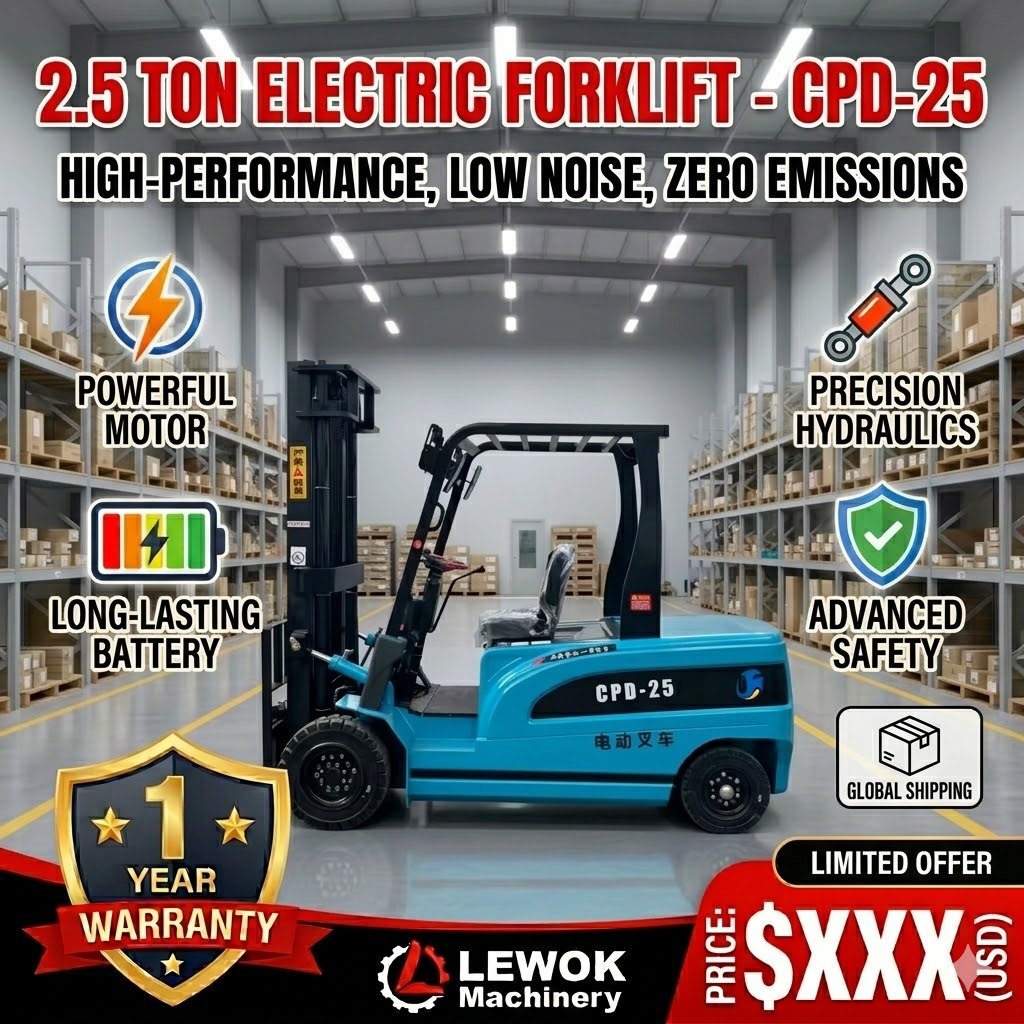 Heavy Equipment Tires - Forklift Elektrik Pengangkat Pallet 2.5 Ton,